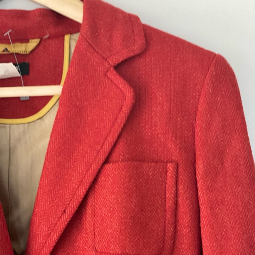 Red Wool Blazer - J. Crew By Robert Noble Lined Scottish View 5